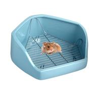 Poupangke Bac à litière pour animal domestique - Bac à litière d'angle pour lapin - Petit bac à litière d'intérieur en fil amovible pour lapin, chinchilla