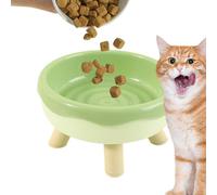 Poupangke Bols de Nourriture surélevés inclinés pour Chat,Bols de Nourriture inclinés pour Chat - Plat incliné pour Chat Donut Design | sans gâchis, antidérapant, prévention du Reflux, gamelle