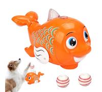 Poupangke Chat Jouet, Jouet Chat en Mouvement - Boule Mobile Automatique pour Chat intérieur avec Musique et lumière - Poisson de Marche Mignon, Jouets de activés par Le Mouvement pour