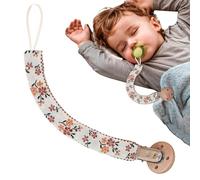 Poupangke Clip de support de tétine pour bébé, breloque de dentition pour bébé, corde brodée pour garçons et filles, soulagement de la dentition, sangle pour de 0 à 3 ans