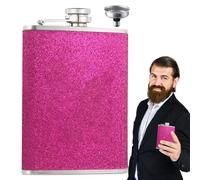 Poupangke Flacon d'alcool,Fiole d'alcool d'alcool - Fiole d'alcool de 8 oz avec entonnoir | Fiole de liqueur portable à paillettes à l'épreuve des fuites pour hommes