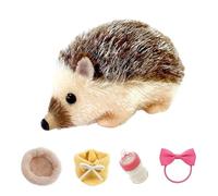 Poupangke Jouet Hérisson | Figurine Hérisson de 13 cm | Silicone, Figurine Animale avec Tapis de Sommeil pour Filles Garçons Décoration Maison Voyage Chambre Jeu de Soins