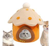 Poupangke Lit pour chat en forme de champignon, lit pour chat à champignon, lit pour chat, lit de tente pour animaux de compagnie, lit pour tente pour animaux de compagnie, avec coussin amovible et