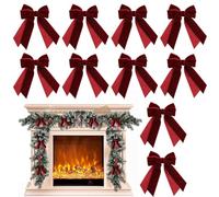 Poupangke Lot de 10 nœuds réutilisables pour décorations festives et ornements - décoration en forme de guirlande d'arcs - pour intérieur extérieur, maison, fête, vacances, Noël, famille