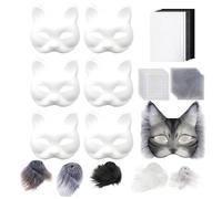 Poupangke Masques Félins pour Activités Créatives - Déguisement Halloween avec Filets Oculaires - Accessoire Créatif pour Adultes Famille Théâtre Fêtes de Noël Photoshoot Cosplay