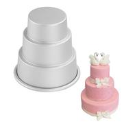 Poupangke Moule à gâteau rond | Moule à gâteau à 3 étages pour anniversaire de mariage, fête de Noël, Halloween