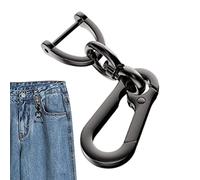 Poupangke Porte-clés à dégagement rapide, anneau en D en forme de fer à cheval détachable - Porte-clés anti-perte à dégagement rapide pour bijoux, sac à main, artisanat, bricolage, Noir , 1
