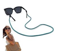 Poupangke Porte-lunettes à lanière - Clip rétro avec cordon pour lunettes de soleil, cerclage réglable unisexe pour adultes et adolescents, Malachite Green, Fare riferimento alla descrizione