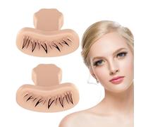 Poupangke Tampon à cils inférieurs - Outil de maquillage portable en silicone - Poignée confortable - Appareil de maquillage portable pour la maison, les voyages, les voyages d'affaires, les salons de