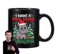 Poupangke Tasses de vacances, Tasses à café pour les vacances - Tasses en céramique à motif hippopotame de 350 ml | Tasses à thé, tasses à lait pour le petit déjeuner, tasses à eau potable pour le