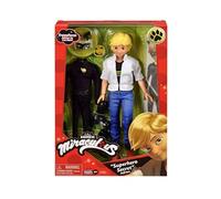 BANDAI - Miraculous - Poupée Chat Noir et Adrien - Poupée Mannequin 26 cm - 2 Tenues incluses - Jouet articulé - Licence Officielle - Jouet Enfant 4 Ans et + - P50356