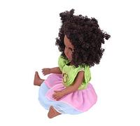Poupée Afro Réaliste pour Fille Noire Africaine, 35cm, Poupée Mignonne pour Enfants, Jouet pour Jeu de Rôle, Cadeau (Q14-157 Jupe Abeille inférieure Verte)