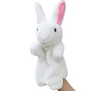 Poupée animal de dessin animé pour enfants, marionnette à main, lapin en peluche, jouets à doigts, course de tortues et de lapins, 1 pièce, blanc, NIUNIU