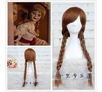 Poupée Annabelle Cosplay Perruque 65 Cm Brun Droit Synthétique Cheveux Perucas Cosplay Perruque La Conjuration Cosplay Fille Chapeaux Halloween
