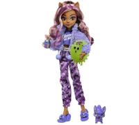 Poupée articulée Monster High - MONSTER HIGH - Clawdeen Wolf - Coffret Soirée Pyjama - 1 poupée + 7 pièces