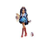 Monster High Poupée Robecca Steam – Chemisier bleu, pingouin Capitaine Penny, 7 accessoires JMB81