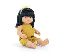 Miniland - Poupée 38 cm asiatique - barboteuse moutarde