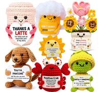Poupée au Crochet à énergie Positive, câlin de poche, peluche tricotée à la main, pomme de terre, plante, avocat, abeille, tortue, canard, cadeau de soutien émotionnel amusant Pod