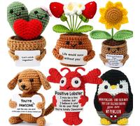 Poupée au Crochet à énergie Positive, câlin de poche, peluche tricotée à la main, pomme de terre, plante, avocat, abeille, tortue, canard, cadeau de soutien émotionnel amusant potato girl