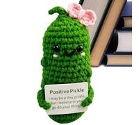 Poupée au crochet, cornichon de soutien émotionnel - Concombre incrusté à la main - Adorables poupées de concombre tricotées - Jouet pour enfants, amis, fête d'anniversaire, décoration