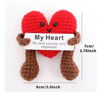 Poupée Au Crochet De Câlin De Poche À Énergie Positive,Mini Peluche Tricotée À La Main,Pomme De Terre,Tortue,Légumes,Canard,Cadeau De Soutien Amusant Avec Carte - Type My Dear Heart-General Brand