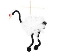 Poupée avec fils de grue volante - Marionnette traditionnelle faite à la main, modèle animal en tissu rembourré, mécanisme avec poignée en bois lisse, jouet de compétence créative | Accessoire de