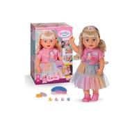 ZAPF Creation Poupée BABY born Carla 43 cm – Cheveux blonds méchés – Sans piles – 7 accessoires