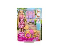 Barbie - Coffret Chiot Promenade et Besoins JJB46 - poupée Malibu, chien, pelle et accessoires