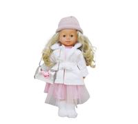 Poupée bambolina en manteau blanc- 46cm - avec ses accessoires pour cheveux - parle et chante rose pastel TU