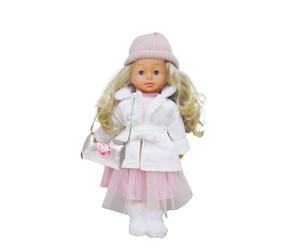 Poupée Bambolina Parle Et Chante - Manteau Blanc Rose Pastel TU