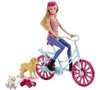 Poupée Barbie à vélo avec ses chiens Multicolore G