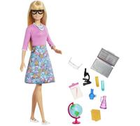 Barbie Poupée Professeur - Blonde avec 10 accessoires éducatifs - Multicolore/Rose
