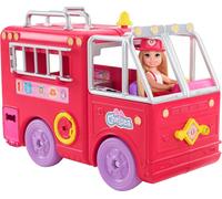 Poupée Barbie Chelsea (blonde) avec voiture de pompiers, set comprenant des accessoires