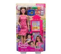 Barbie Métiers Professeur et Coffret de Jeu Thématique | Poupée blonde et petite poupée, tableau de classe et accessoires, dès 3 ans, JMK16