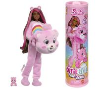 Barbie Poupée Barbie Cutie Reveal Bisounours, avec costume en peluche Toucalin rose et 10 surprises, y compris changement de couleur et mini ours., JCN95