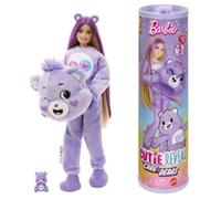 Barbie Poupée Barbie Cutie Reveal Bisounours, avec costume en peluche Tougentille mauve et 10 surprises, y compris changement de couleur et mini ours., JCN94