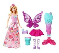 Poupée Barbie Dreamtopia Bonbons - Blonde - 3 tenues - Princesse, Sirène, Fée