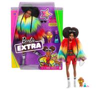 Poupée Barbie Extra Arc-En-Ciel Avec Des Afro-Puffs Et Un Chien Caniche