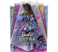 Barbie Poupée Extra Chic – Robe à imprimé oursons et traîne, figurine ourson, cheveux longs, HHN13