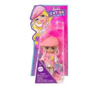 Barbie Mini Poupée Extra Blonde avec béret et Veste Universitaire, Pochette Ourson gélatine, vêtements et Accessoires, Jouet Enfant, Dès 3 Ans, HLN48