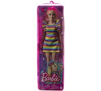 Barbie - Barbie Fashionistas 197 Blonde Avec Bretelles Et Robe Arc-En-Ciel - Poupée Mannequin - 3 Ans Et +