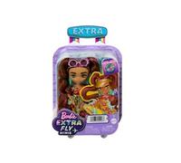 Barbie Poupée Mini Extra Cool Voyage Articulée avec Tenue De Plage À Imprimé Tropical, 14 Cm, Accessoires Inclus, Jouet Enfant, A Partir De 3 Ans, HPB18