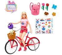 Poupée Barbie - Pink Passport - Genoux articulés - Vélo avec panier - Accessoires de voyage