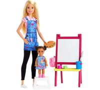 Poupée Barbie professeur d'art (blonde) et set de jeu