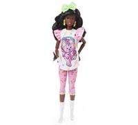 Barbie Poupée Mannequin Soirée Pyjama – Cheveux noirs bouclés, années 80, HJX19
