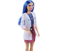 Poupée Barbie Scientifique de 30 cm, avec cheveux bleus, robe bicolore Mattel