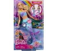 Barbie Poupée Sirène Fleur Magique – Blonde, fleurs surprise, queues dégradées, serre-tête perlé