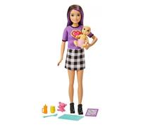 Barbie Poupée Skipper Baby-Sitters – Coffret avec bébé et accessoires – 3 ans+
