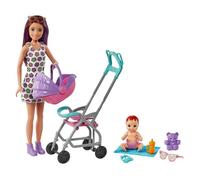 Poupée BARBIE - Skipper Balade En Poussette - Coffret avec accessoires - 3 ans et +