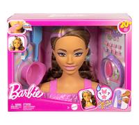 Barbie Tête de poupée coiffable Deluxe Brunette – Rose – Enfants